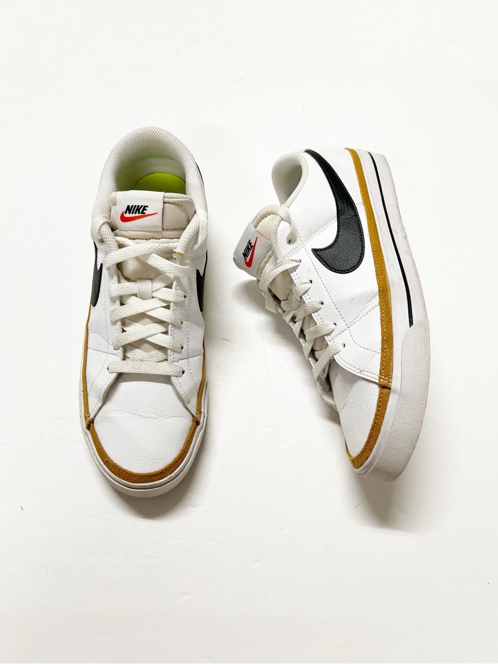 Nike Womens White Black Desert Ochre Court Legacy Next Nature Sneaker Size 11